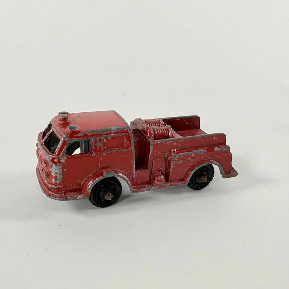 Vintage Tootsie Diecast Fire Truck Ford Wrecker & Hong Kong Road Roller 1960s